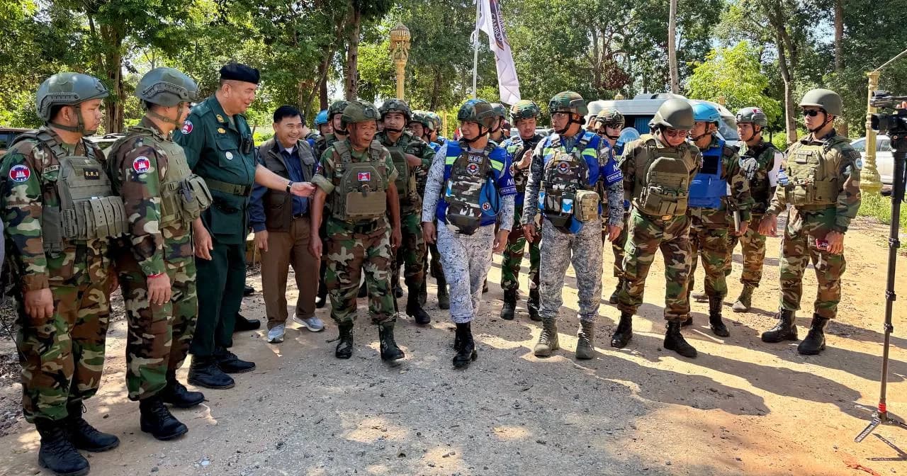 ស្ថានភាពព្រំដែននៅវត្តប្រាសាទតាមាន់សែនជ័យ ភូមិតាមាន់សែនជ័យ ឃុំគោកមន ស្រុកបន្ទាយអំពិល ខេត្តឧត្តរមានជ័យ