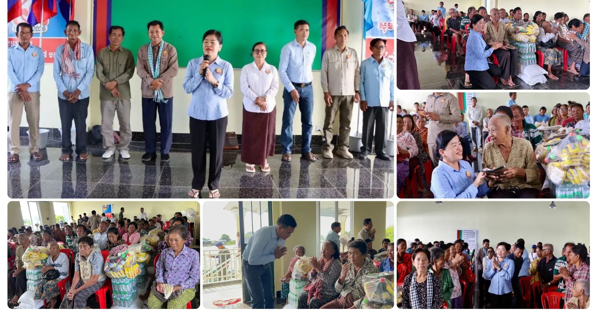 លោកជំទាវ ឃួន ឃុនឌី នាំយកស្បៀងអាហារជួនប្រជាពលរដ្ឋមានជីវភាពខ្វះខាតចំនួន ៧០គ្រួសារ ក្នុងឃុំផាត់សណ្តាយ ស្រុកកំពង់ស្វាយ
