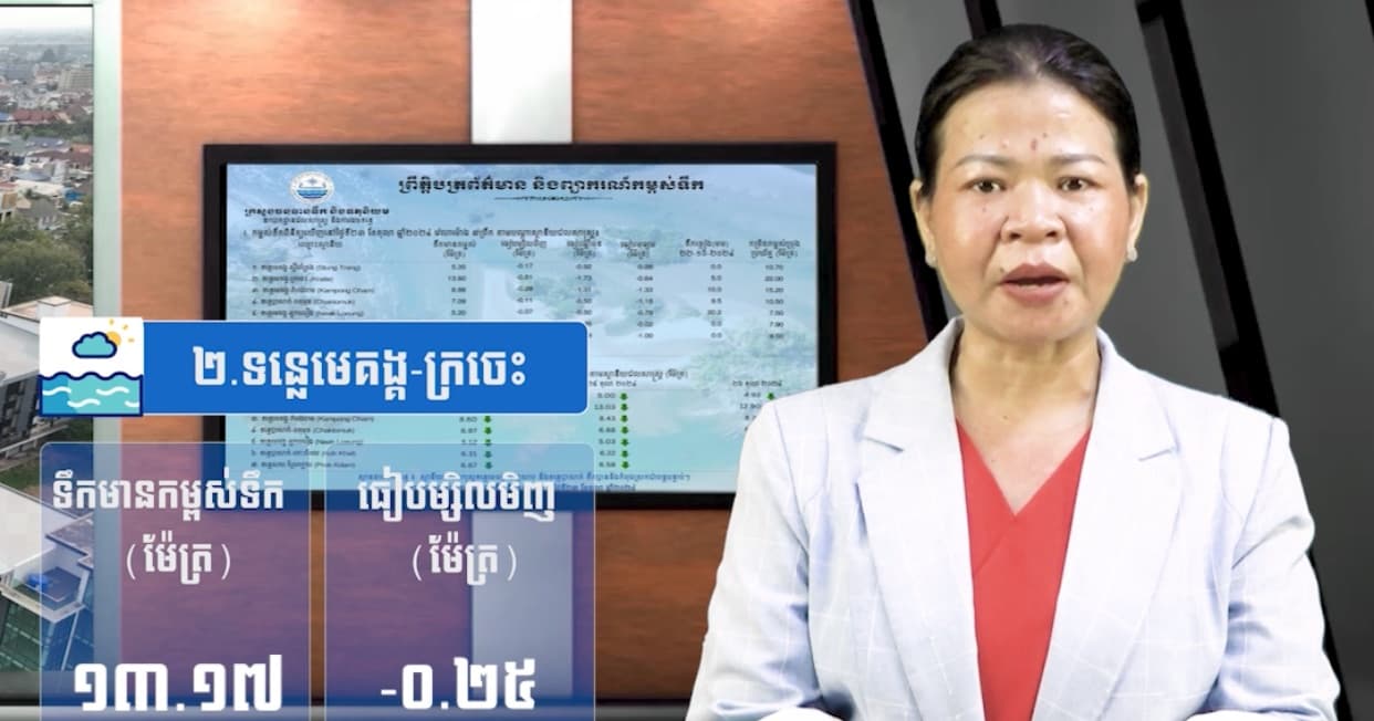 កម្ពស់ទឹកទន្លេសាប ទន្លេមេគង្គ និងទន្លេបាសាក់ ពិនិត្យឃើញនៅថ្ងៃទី២៤ ខែកក្កដា ឆ្នាំ២០២៦
