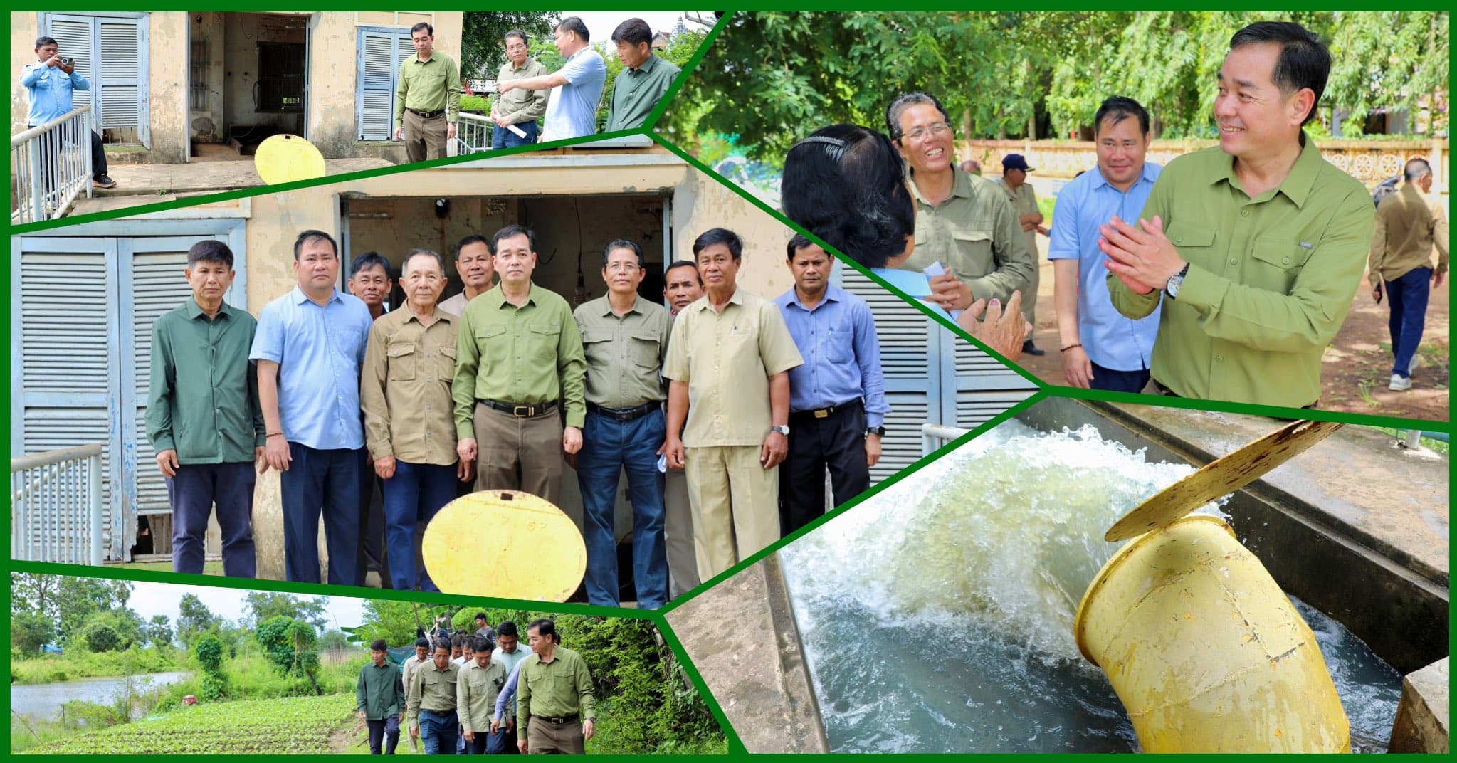 អភិបាលខេត្តកំពង់ចាម ពិនិត្យរៀបចំប្រព័ន្ធប្រើប្រាស់ទឹក ស្ថានីយបូមទឹកហ៊ុនសែនទី១៥ ដើម្បីឱ្យប្រជាកសិករស្រោចស្រពដំណាំលើផ្ទៃដីប្រមាណ ២ម៉ឺនហិកតា